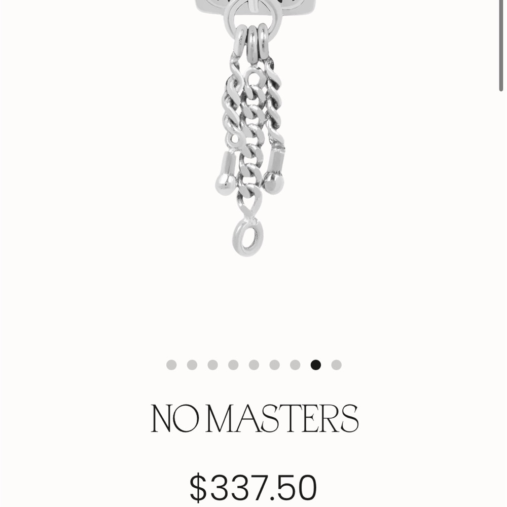 Sterling Silver Dangle Tassel Earring Charm - Silver - Picture 2 of 2